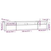 Produktbild för Tv-bänk med LED-belysning sonoma ek 240x35x40 cm