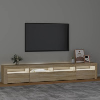 Produktbild för Tv-bänk med LED-belysning sonoma ek 240x35x40 cm