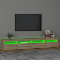 Produktbild för Tv-bänk med LED-belysning sonoma ek 240x35x40 cm