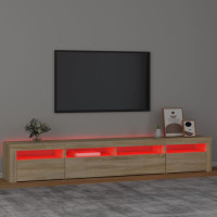 Produktbild för Tv-bänk med LED-belysning sonoma ek 240x35x40 cm