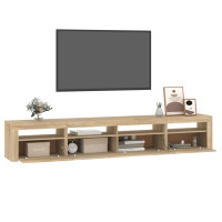 Produktbild för Tv-bänk med LED-belysning sonoma ek 240x35x40 cm