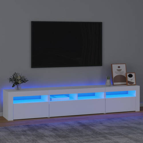 vidaXL Tv-bänk med LED-belysning vit 210x35x40 cm