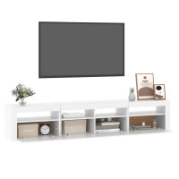 Produktbild för Tv-bänk med LED-belysning vit 210x35x40 cm