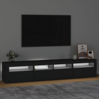 Produktbild för Tv-bänk med LED-belysning svart 210x35x40 cm