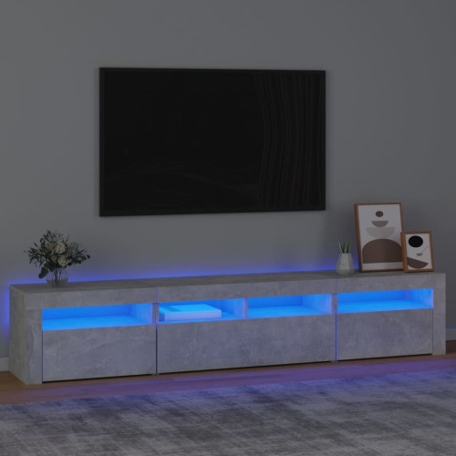 vidaXL Tv-bänk med LED-belysning betonggrå 210x35x40 cm