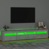 Produktbild för Tv-bänk med LED-belysning betonggrå 210x35x40 cm