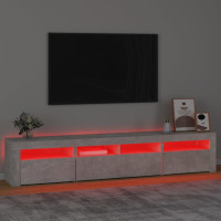 Miniatyr av produktbild för Tv-bänk med LED-belysning betonggrå 210x35x40 cm