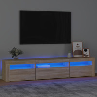 Produktbild för Tv-bänk med LED-belysning sonoma ek 195x35x40 cm