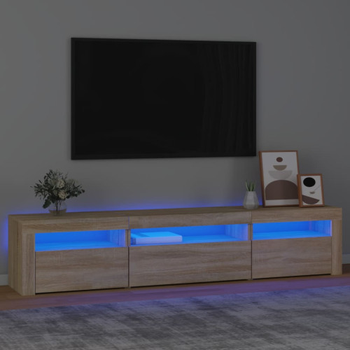 vidaXL Tv-bänk med LED-belysning sonoma ek 195x35x40 cm