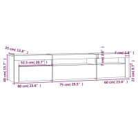 Produktbild för Tv-bänk med LED-belysning sonoma ek 195x35x40 cm