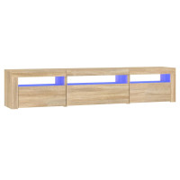 Produktbild för Tv-bänk med LED-belysning sonoma ek 195x35x40 cm