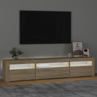 Produktbild för Tv-bänk med LED-belysning sonoma ek 195x35x40 cm