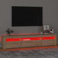 Produktbild för Tv-bänk med LED-belysning sonoma ek 195x35x40 cm