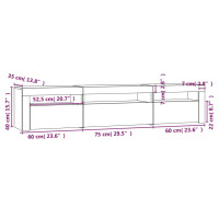 Produktbild för Tv-bänk med LED-belysning Rökfärgad ek 195x35x40 cm