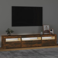 Produktbild för Tv-bänk med LED-belysning Rökfärgad ek 195x35x40 cm