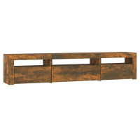 Produktbild för Tv-bänk med LED-belysning Rökfärgad ek 195x35x40 cm