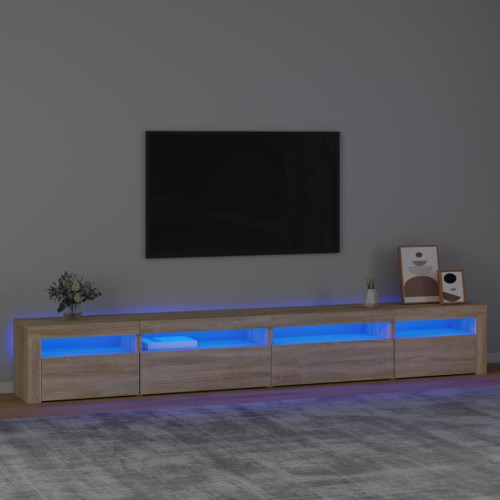 vidaXL Tv-bänk med LED-belysning sonoma ek 270x35x40 cm