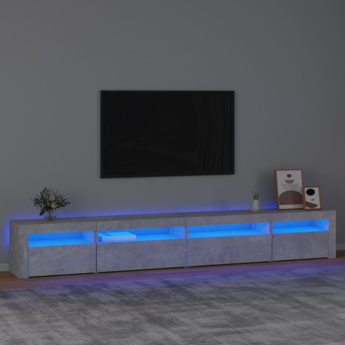 vidaXL Tv-bänk med LED-belysning betonggrå 270x35x40 cm