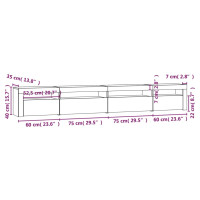 Produktbild för TV-bänk med LED-belysning grå sonoma 270x35x40 cm