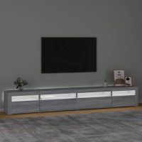 Produktbild för TV-bänk med LED-belysning grå sonoma 270x35x40 cm