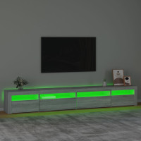 Produktbild för TV-bänk med LED-belysning grå sonoma 270x35x40 cm