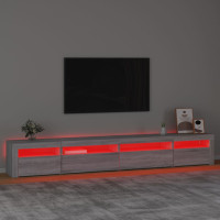 Produktbild för TV-bänk med LED-belysning grå sonoma 270x35x40 cm