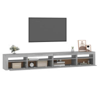 Produktbild för TV-bänk med LED-belysning grå sonoma 270x35x40 cm