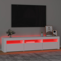 Produktbild för Tv-bänk med LED-belysning vit 180x35x40 cm