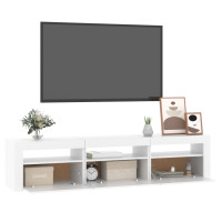 Produktbild för Tv-bänk med LED-belysning vit 180x35x40 cm