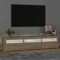 Produktbild för Tv-bänk med LED-belysning sonoma ek 180x35x40 cm