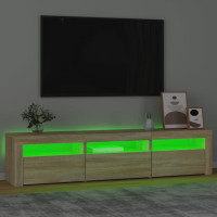 Produktbild för Tv-bänk med LED-belysning sonoma ek 180x35x40 cm