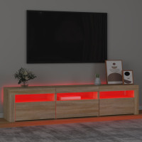 Produktbild för Tv-bänk med LED-belysning sonoma ek 180x35x40 cm