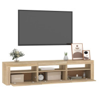 Produktbild för Tv-bänk med LED-belysning sonoma ek 180x35x40 cm