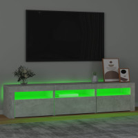Miniatyr av produktbild för Tv-bänk med LED-belysning betonggrå 180x35x40 cm