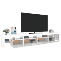 Produktbild för Tv-bänk med LED-belysning vit högglans 260x36,5x40 cm