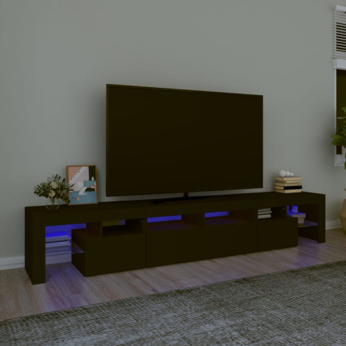 vidaXL Tv-bänk med LED-belysning svart 230x36,5x40 cm