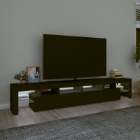 Produktbild för Tv-bänk med LED-belysning svart 230x36,5x40 cm