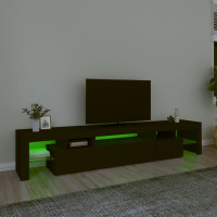 Miniatyr av produktbild för Tv-bänk med LED-belysning Svart 215x36,5x40 cm