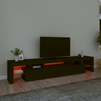 Miniatyr av produktbild för Tv-bänk med LED-belysning Svart 215x36,5x40 cm