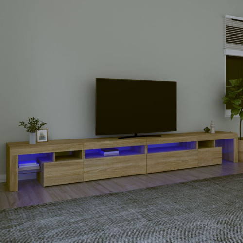 vidaXL Tv-bänk med LED-belysning sonoma ek 290x36,5x40 cm