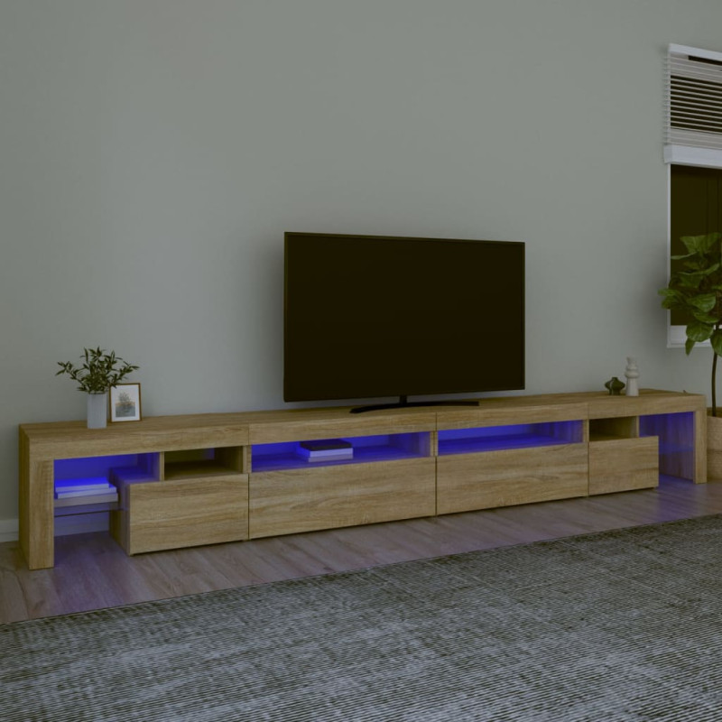 Produktbild för Tv-bänk med LED-belysning sonoma ek 290x36,5x40 cm