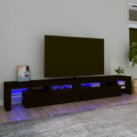 Produktbild för Tv-bänk med LED-belysning svart 260x36,5x40 cm