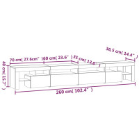 Produktbild för Tv-bänk med LED-belysning svart 260x36,5x40 cm