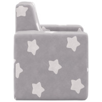 Miniatyr av produktbild för Barnsoffa ljusgrå med stjärnor mjuk plysch