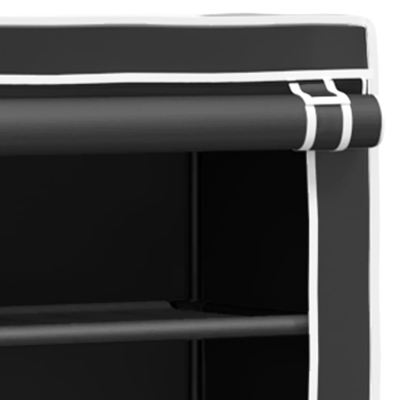 Produktbild för Hylla för tvättmaskin med 2 hyllplan svart 71x29,5x170,5cm järn
