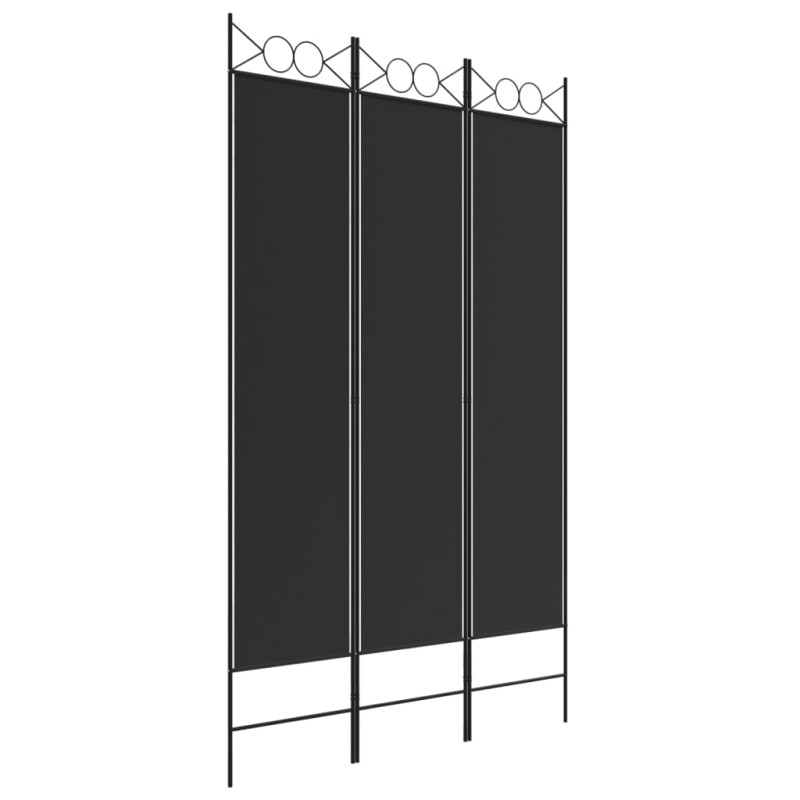 Produktbild för Rumsavdelare 3 paneler 120x200 cm svart tyg