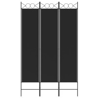 Miniatyr av produktbild för Rumsavdelare 3 paneler 120x200 cm svart tyg