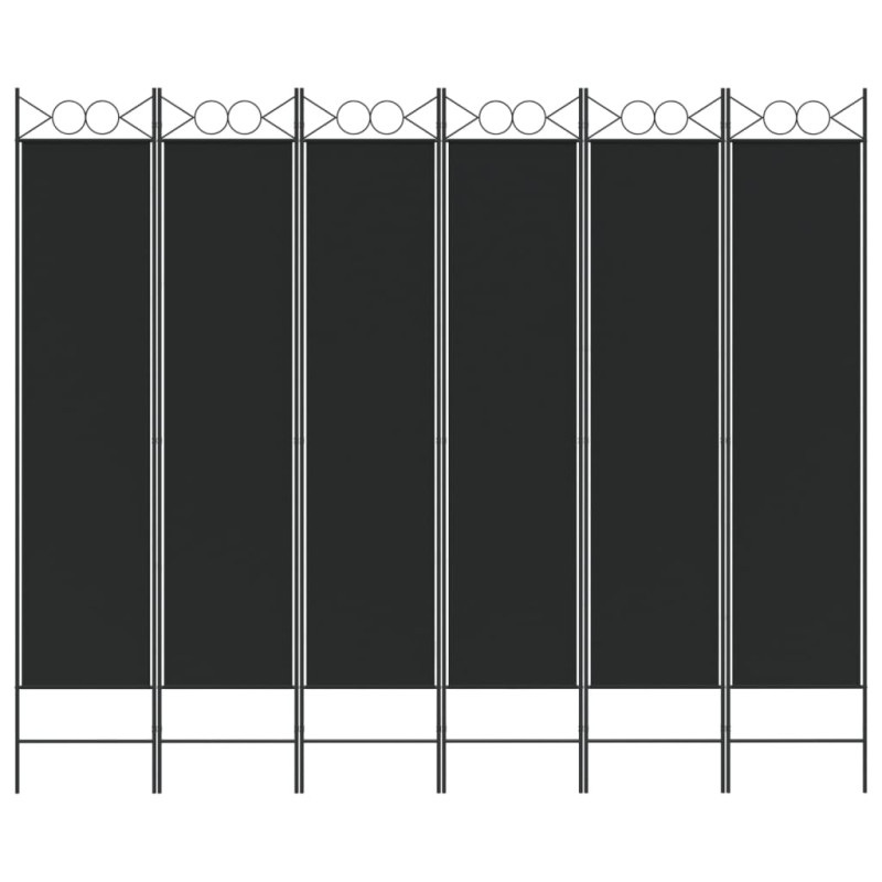Produktbild för Rumsavdelare 6 paneler svart 240x200 cm tyg