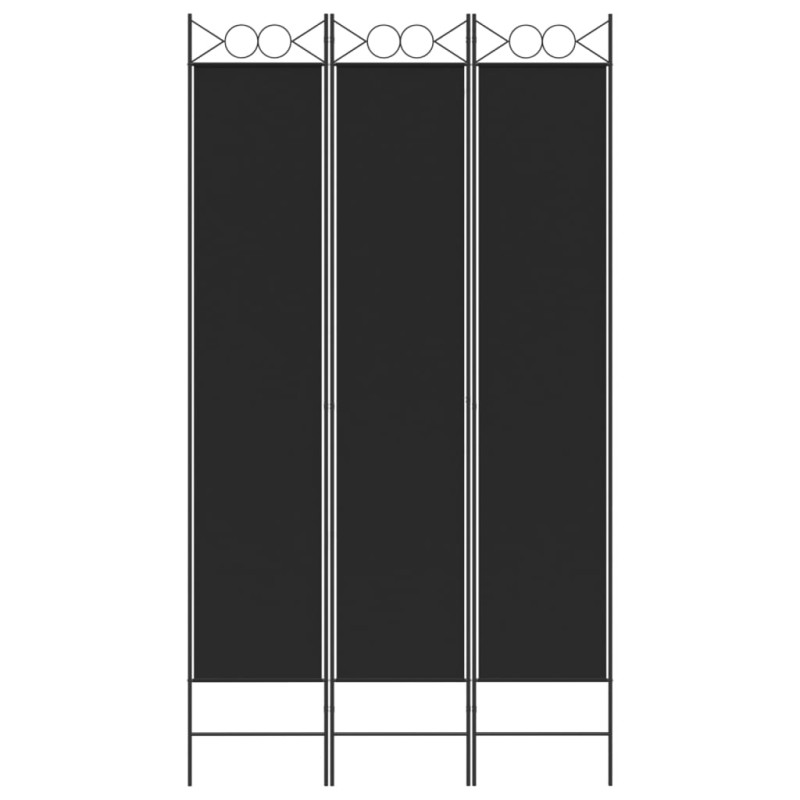 Produktbild för Rumsavdelare 3 paneler 120x220 cm svart tyg