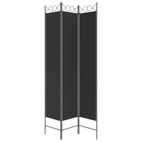 Miniatyr av produktbild för Rumsavdelare 3 paneler 120x220 cm svart tyg